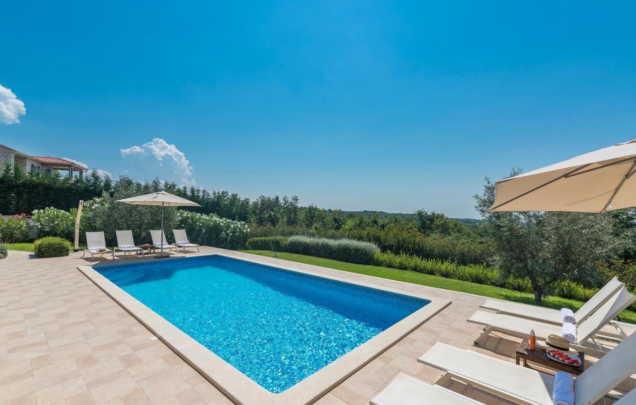Villa Sterpazzi - Near Porec With Sea View, Private Jacuzzi, Sauna And Pool Вишнян Экстерьер фото