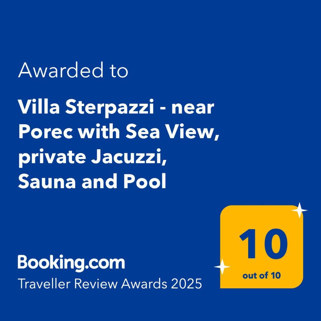 Villa Sterpazzi - Near Porec With Sea View, Private Jacuzzi, Sauna And Pool Вишнян Экстерьер фото