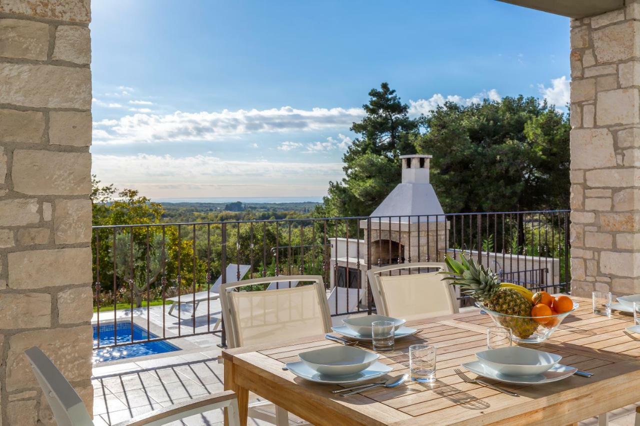 Villa Sterpazzi - Near Porec With Sea View, Private Jacuzzi, Sauna And Pool Вишнян Экстерьер фото